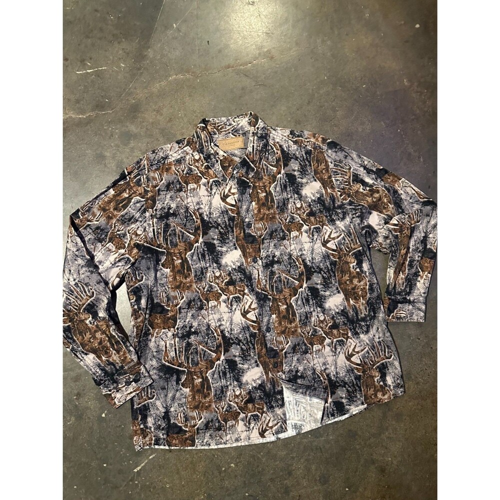 Clearwater Outfitters Camo Button Up Shirt Mens XL Deer Hunting 100% Cotton